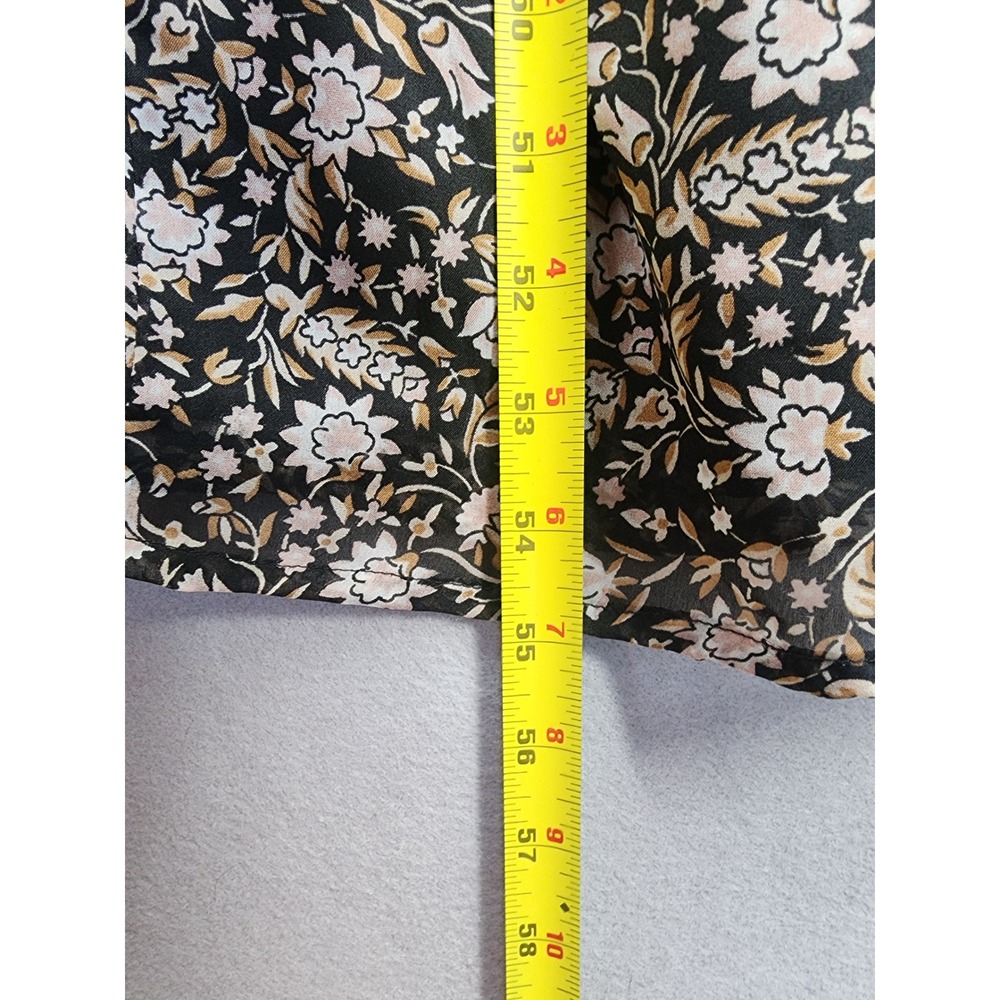 Amuse Society Floral Maxi Dress M Black Bell Sleeve Tie Front Boho AD03JBES NEW - Picture 15 of 15